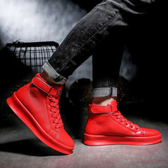 Fashion Red Leather Sneakers