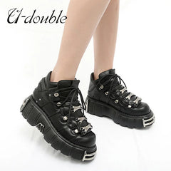 NEW Punk Style Women Shoes Lace-up heel